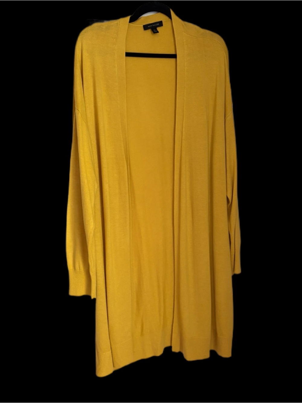 Ann Taylor Gold Open-Front Long Cardigan Sweater Sz 2X